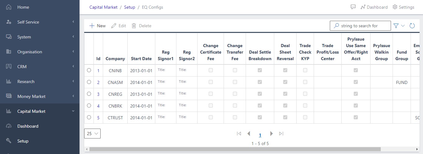 image Showing list of EQ configs view