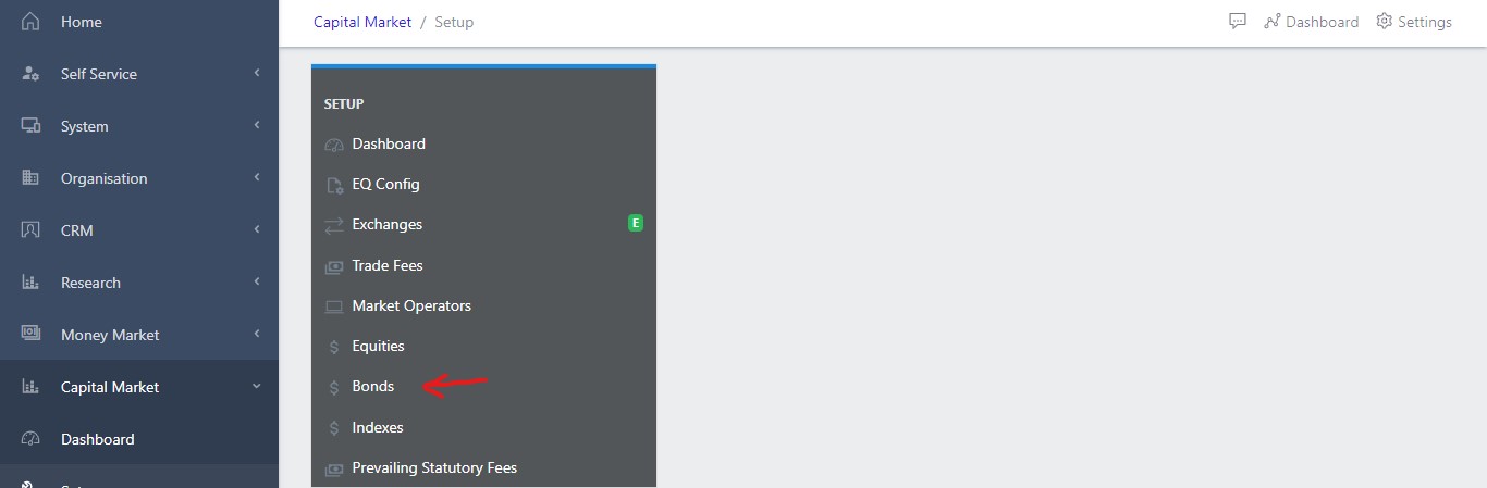 image Showing Bonds dashboard view