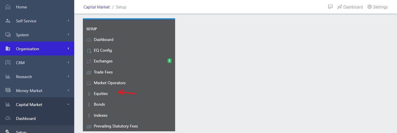 image Showing equities dashboard view