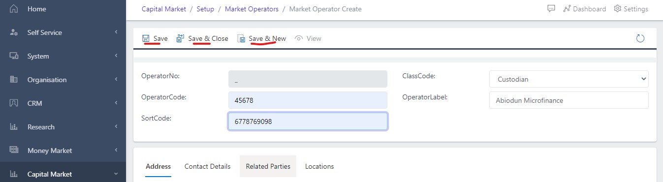 image Showing activated save button options view