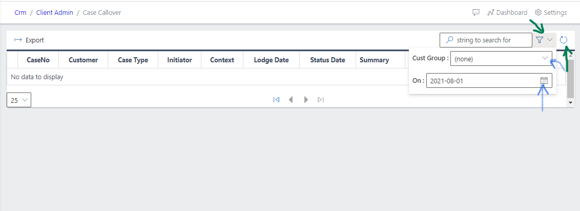 Fig 1  Searching Case Call Over
