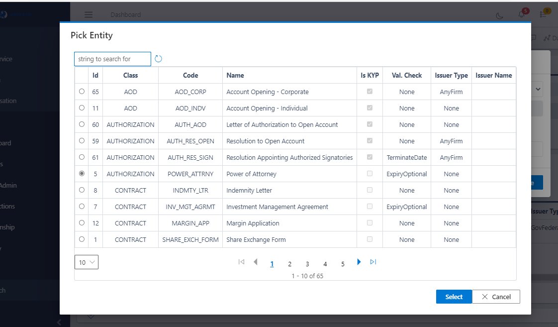 fig 3d  Creating Document Required Group- Adding Document Type