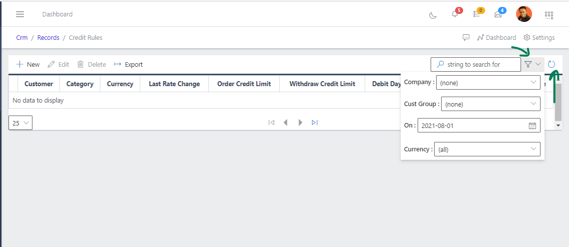 Fig 1  Searching Credit Rules