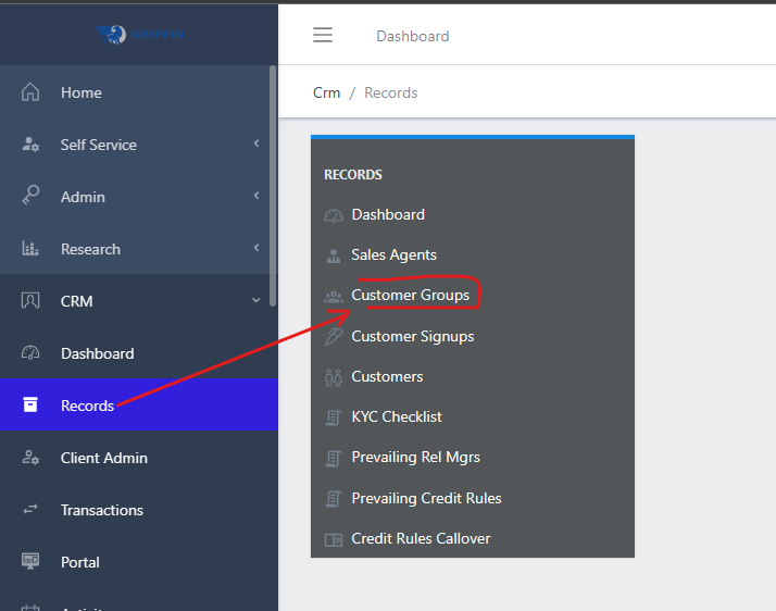 Customer Group Navigation