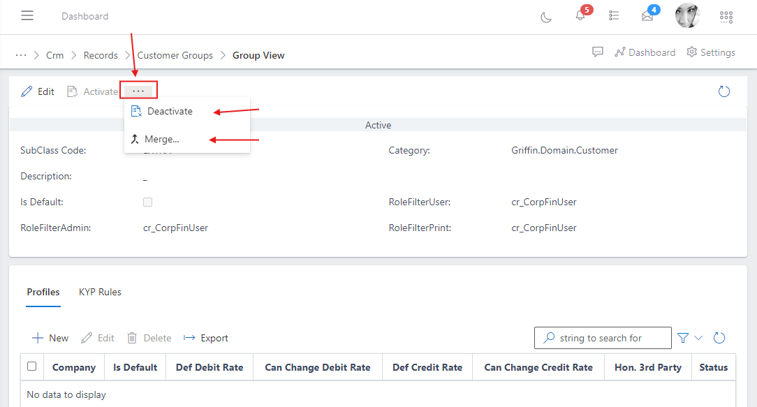 image showing more command options
