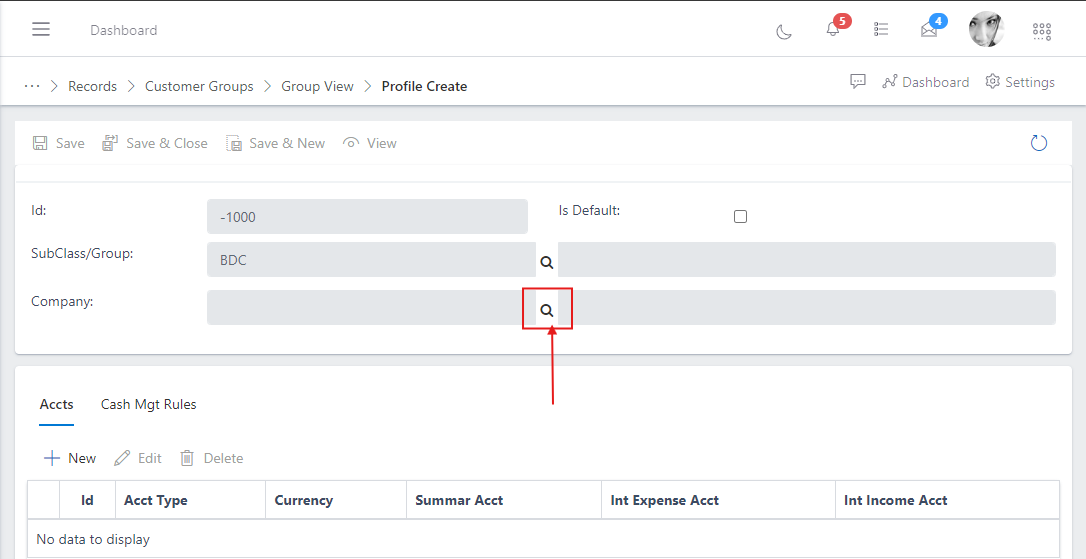 image showing search icon for company