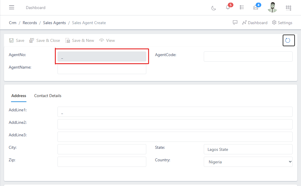 image showing sales agent onboarding form