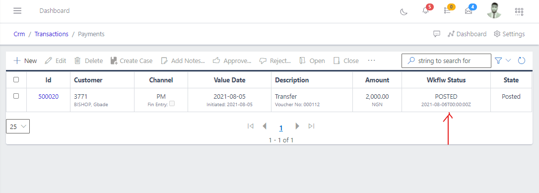 image showing list of payments