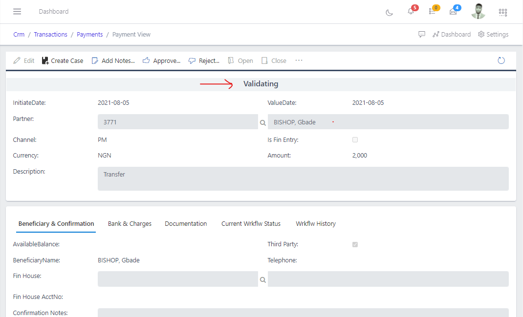 image showing state for validation