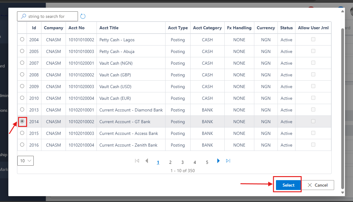 Fig.19 showing list of contract accounts