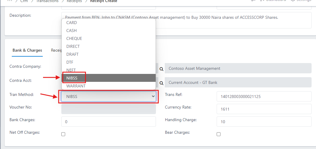 Fig.20 <caption>Fig.20 showing dropdown list of transaction methods</caption> <br><br>
