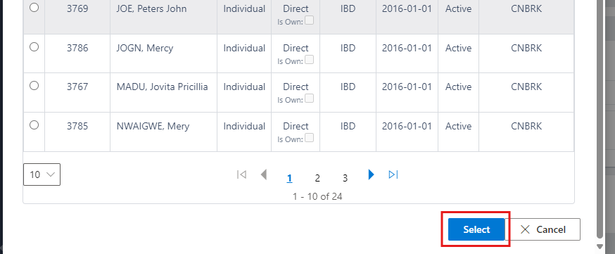 Fig.8 Showing partner select button