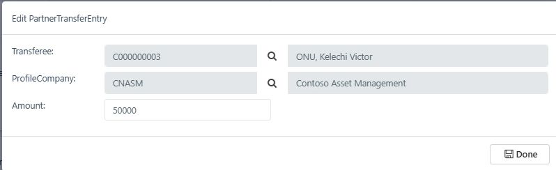 image showing transfers creation form