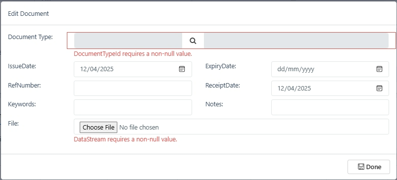 image showing transfers creation form