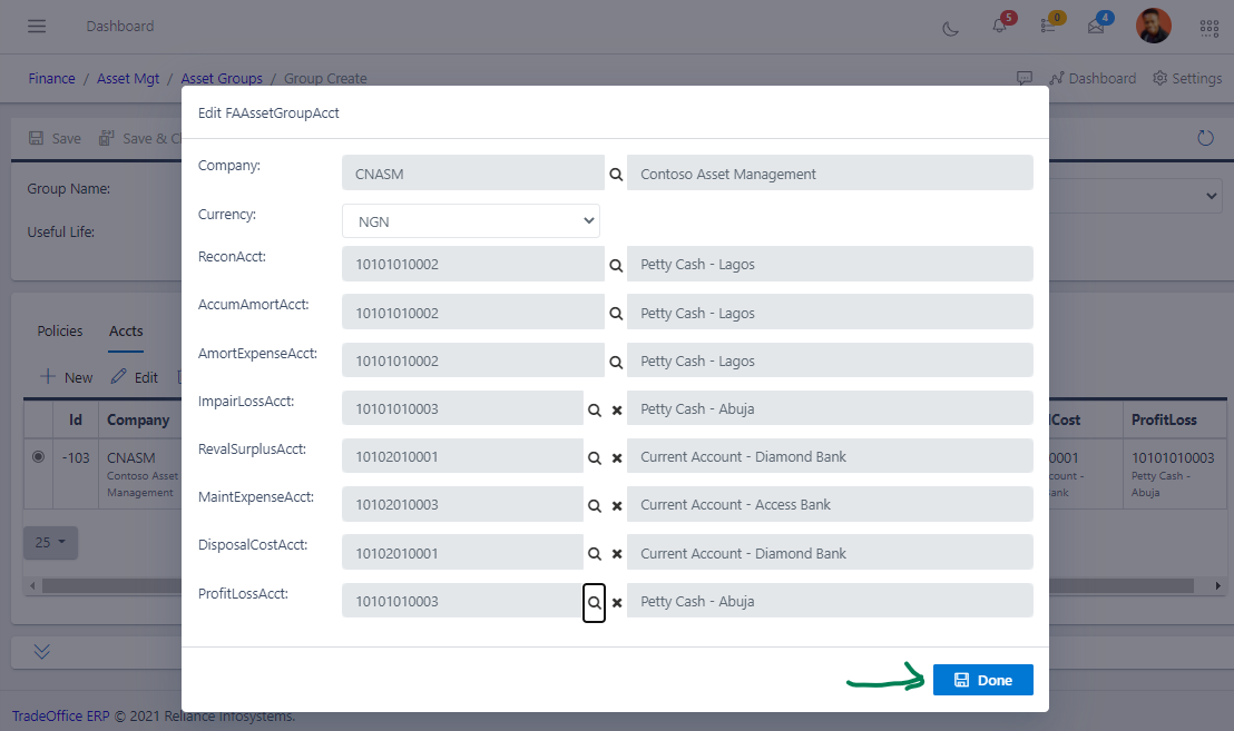 Fig 7b Creating Asset Groups- Populating Accounts
