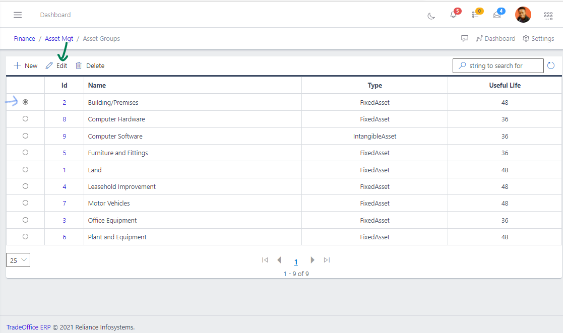 Fig 09 Editing Asset Groups
