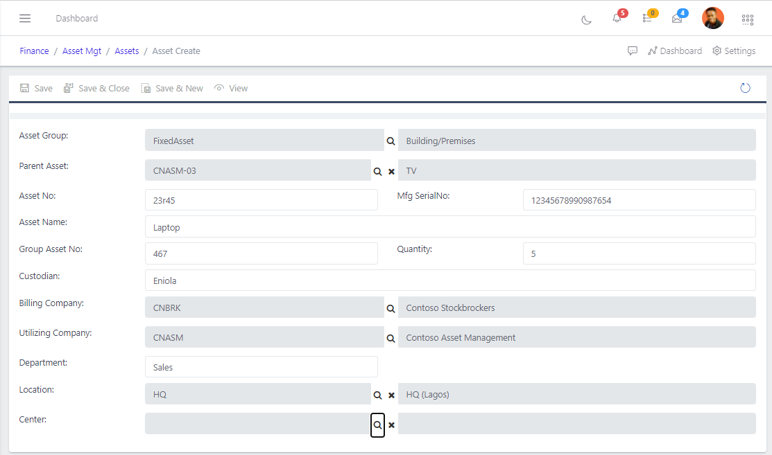 Fig 5 Populating Fields