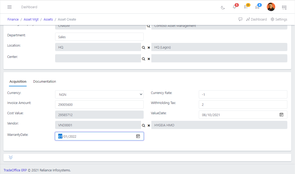 Fig 6 Populating Fields