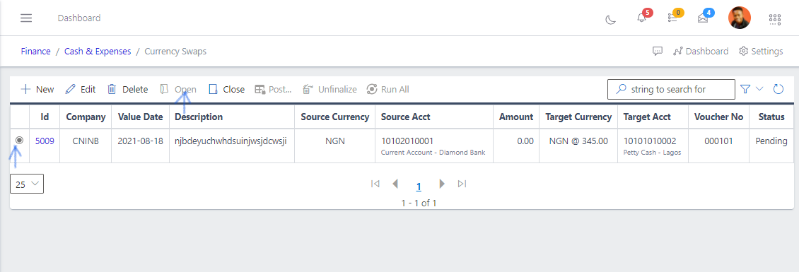 Fig 10 Opening Currency Swaps