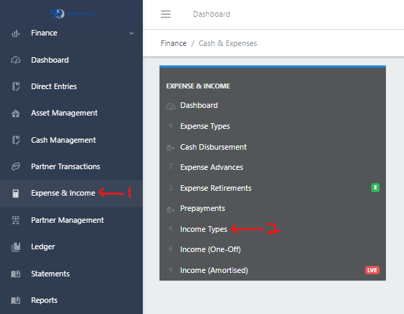 Fig 1.0 Navigating to Income Types