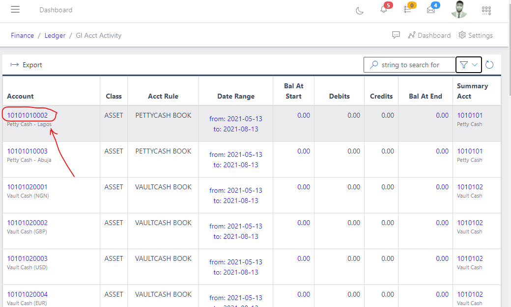 Image showing account number
