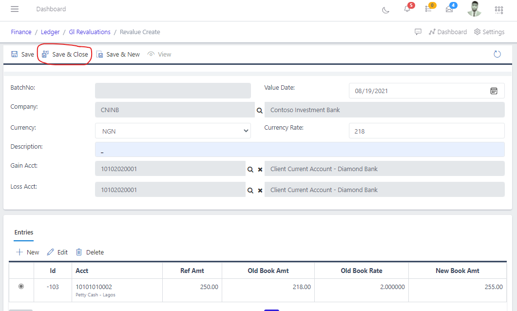 Image showing save and close button