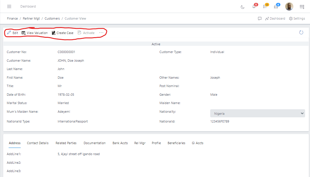 Image showing customer view.