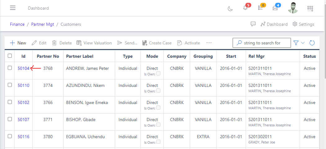 Image showing ID of a customer