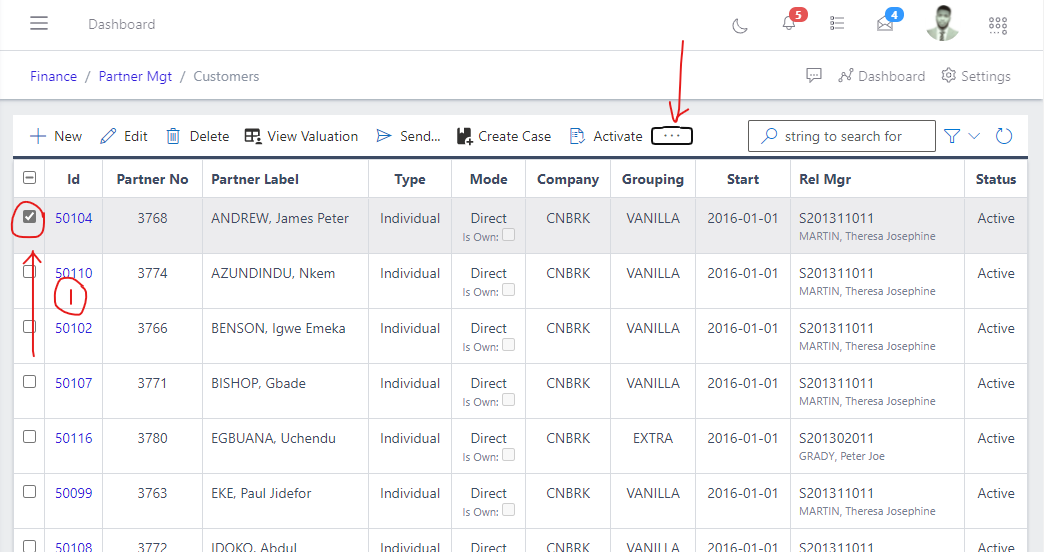 Image showing menu button for extra options