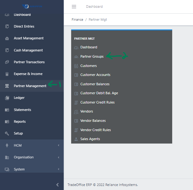 image showing partner groups navigation
