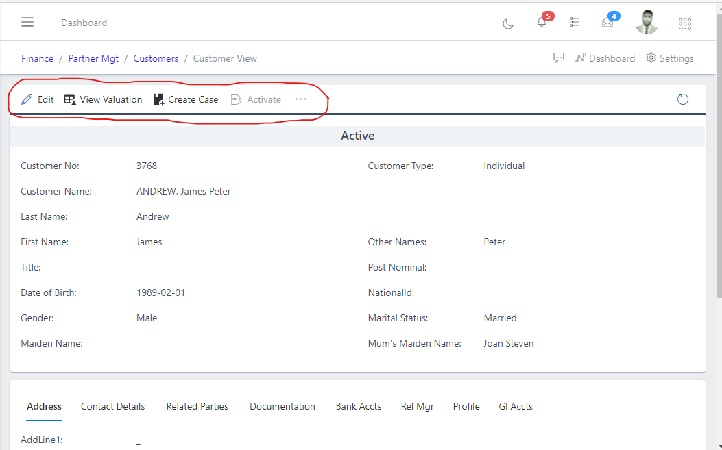 Image showing customer view.