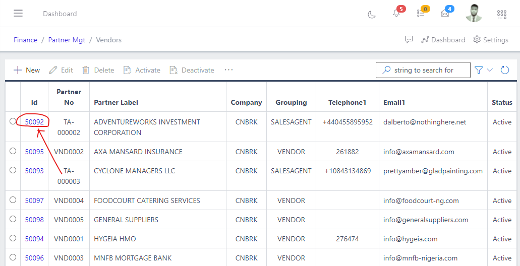Image showing ID of a vendors