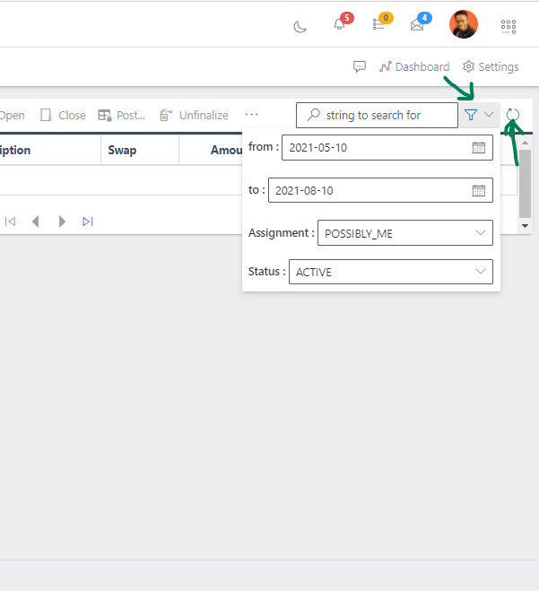 Fig 3 Searching Cash Swaps