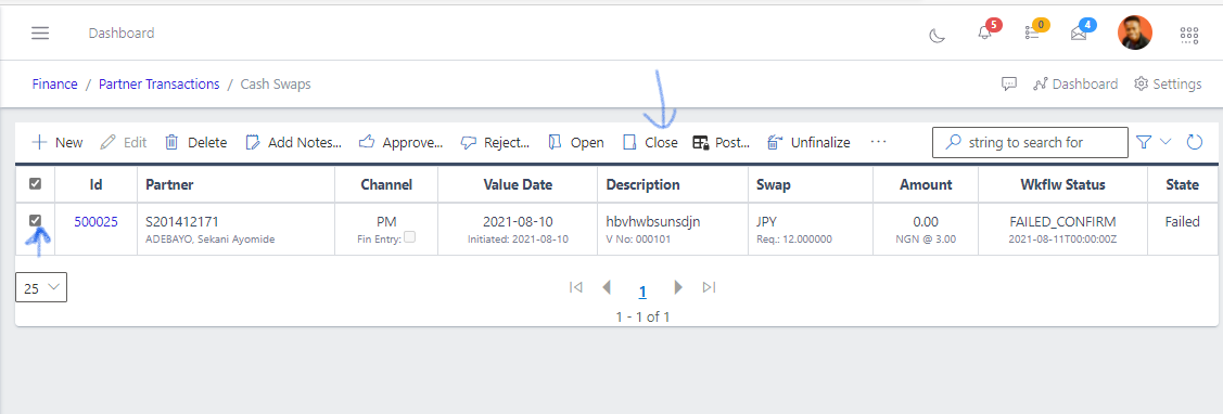 Fig 13 Closing Cash Swaps