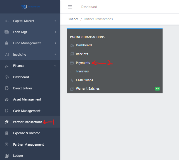 Fig 1 Navigating to Payment