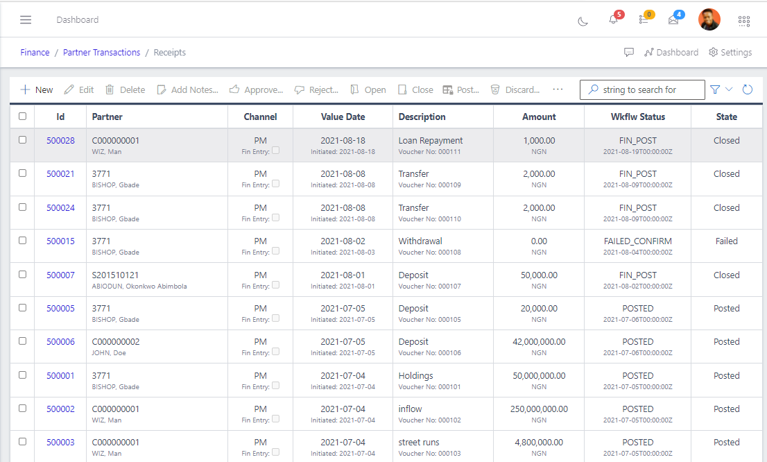Fig 2 Listing Receipt