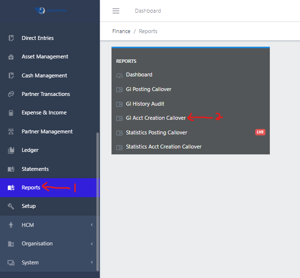 Image showing GL Account Creation CallOver