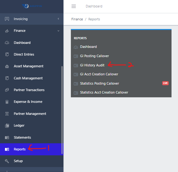 Image showing GL History Audit