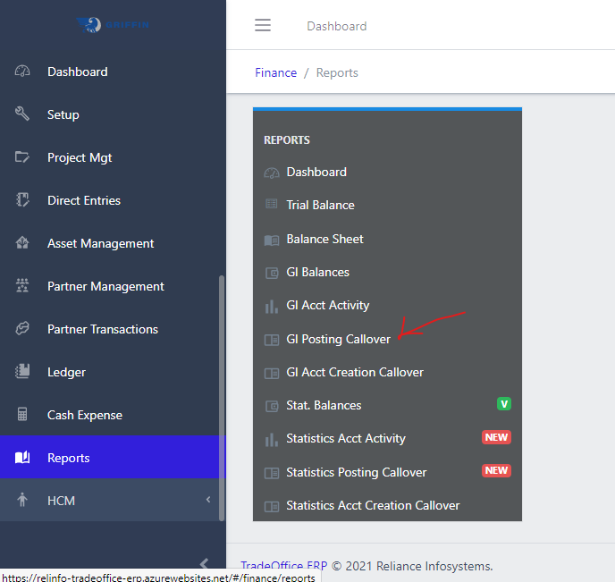 Image showing GL Posting CallOver