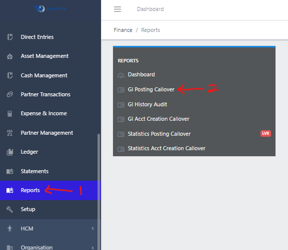 Image showing GL Posting CallOver