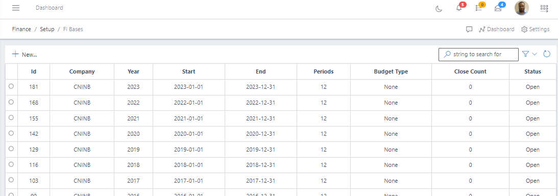 Image showing list view of Fi Bases