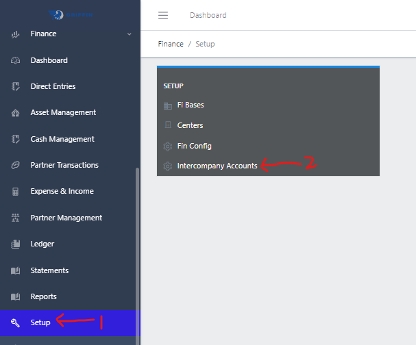 Image showing Navigation to Intercompany Accounts