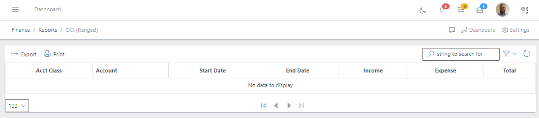 Image showing list view of OCI(Ranged)