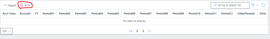 Image showing Stat. of Comp. Income(FY) export button
