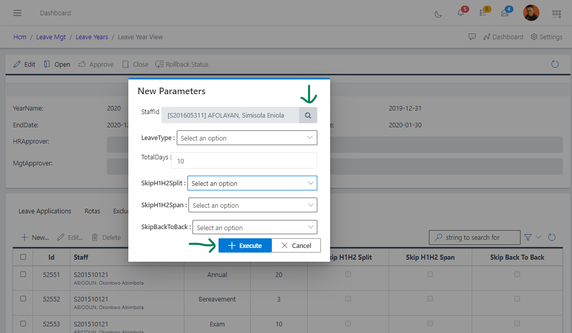 Fig 4 Creating Leave Years-creating Quota
