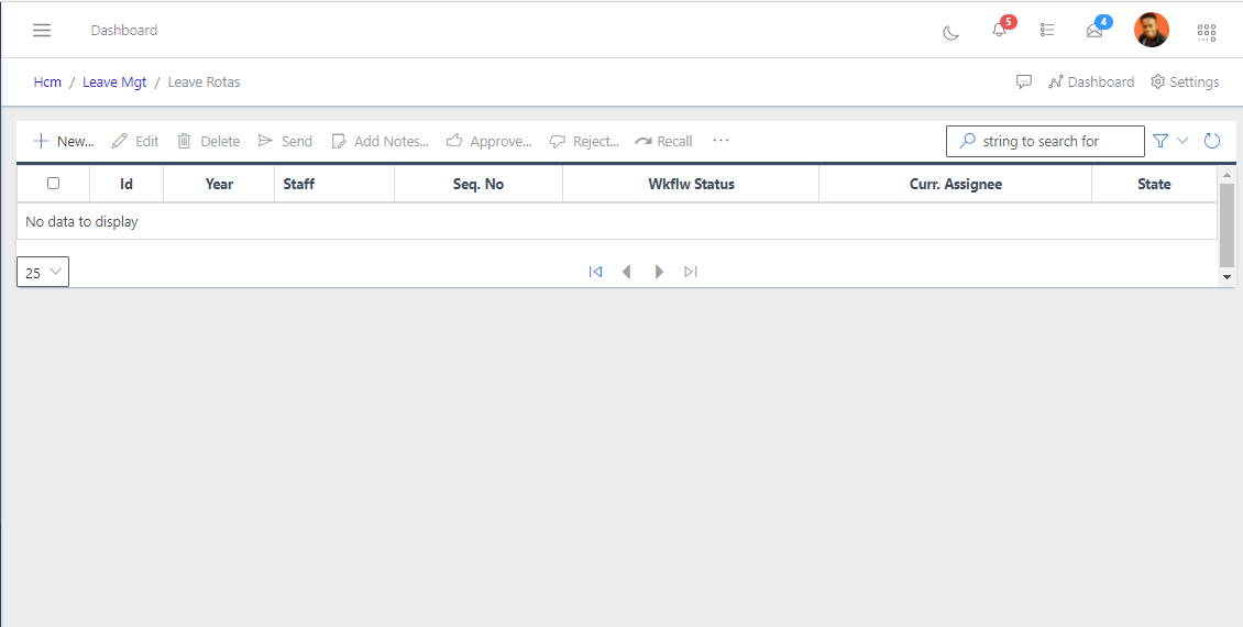 Fig 1 Showing Rota Submissions