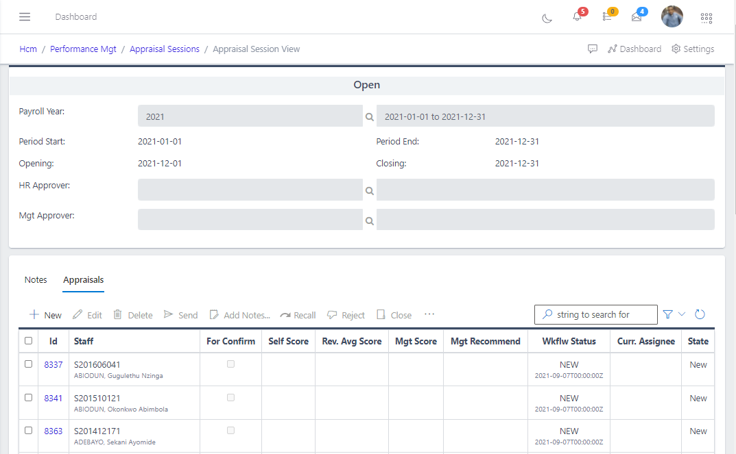 Fig 4.	Showing all targets after opening a new session
