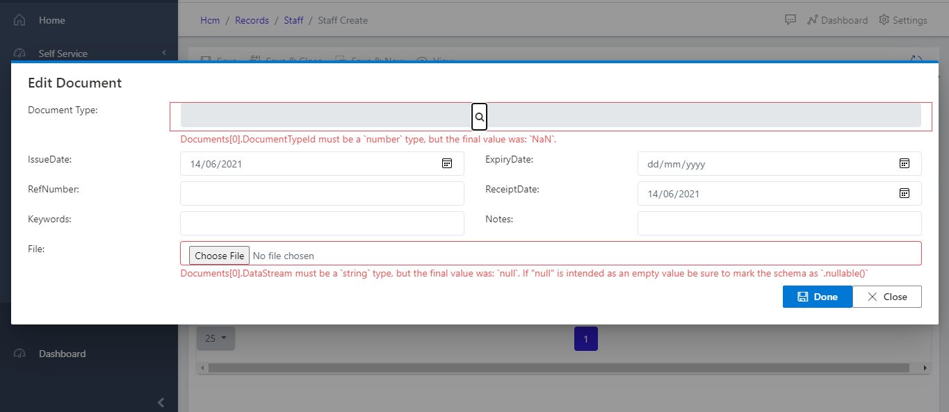 image showing filling of staff document