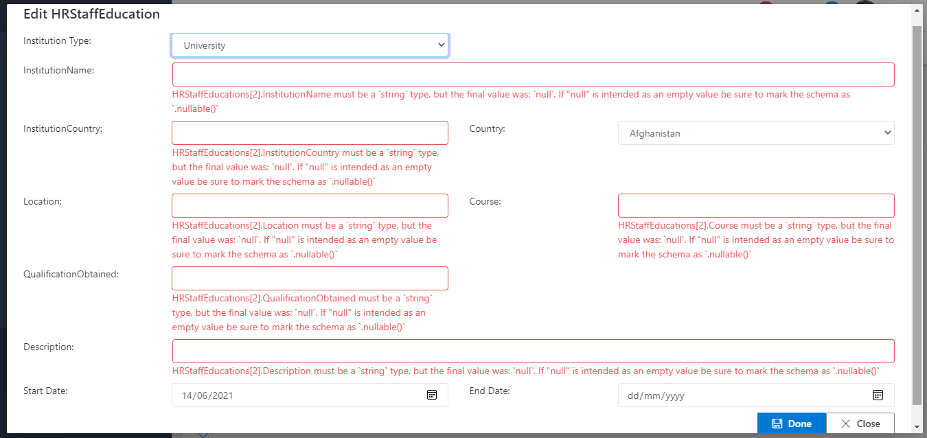 image showing filling of staff education