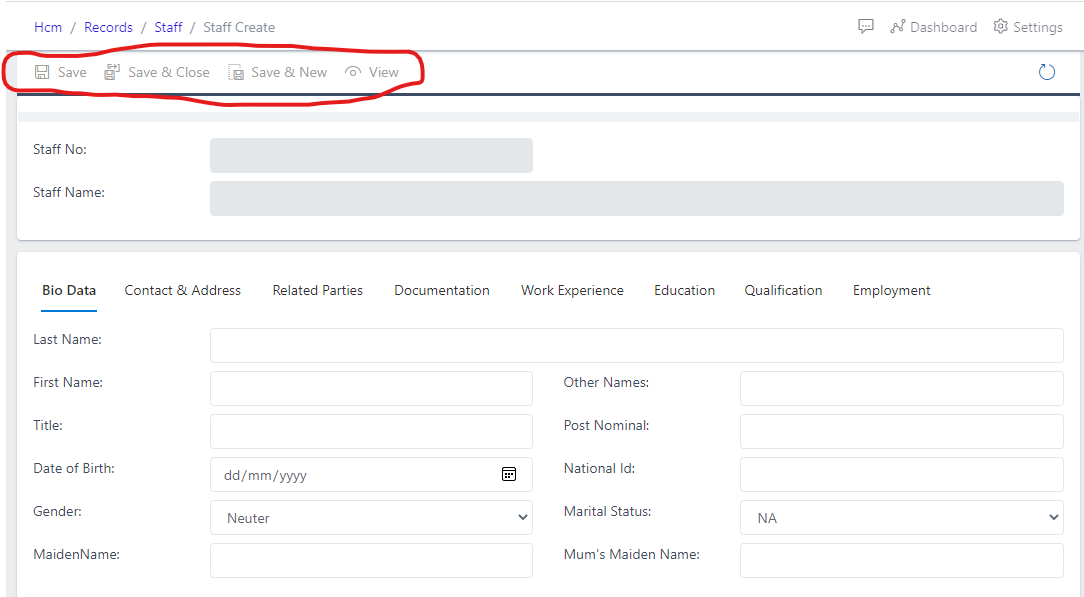 image showing filling of the Bio data